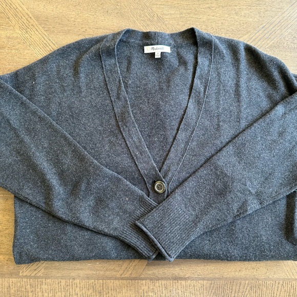 Like New Madewell Miller Cardigan Sweater, M, Heather Charcoal - Picture 5 of 9